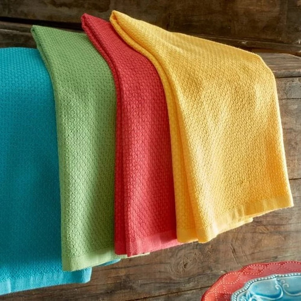 🌺 Last Set 🌺 New Pioneer Woman Honeycomb Kitchen Towel Set, Multicolor, 4 Piece - Picture 6 of 8